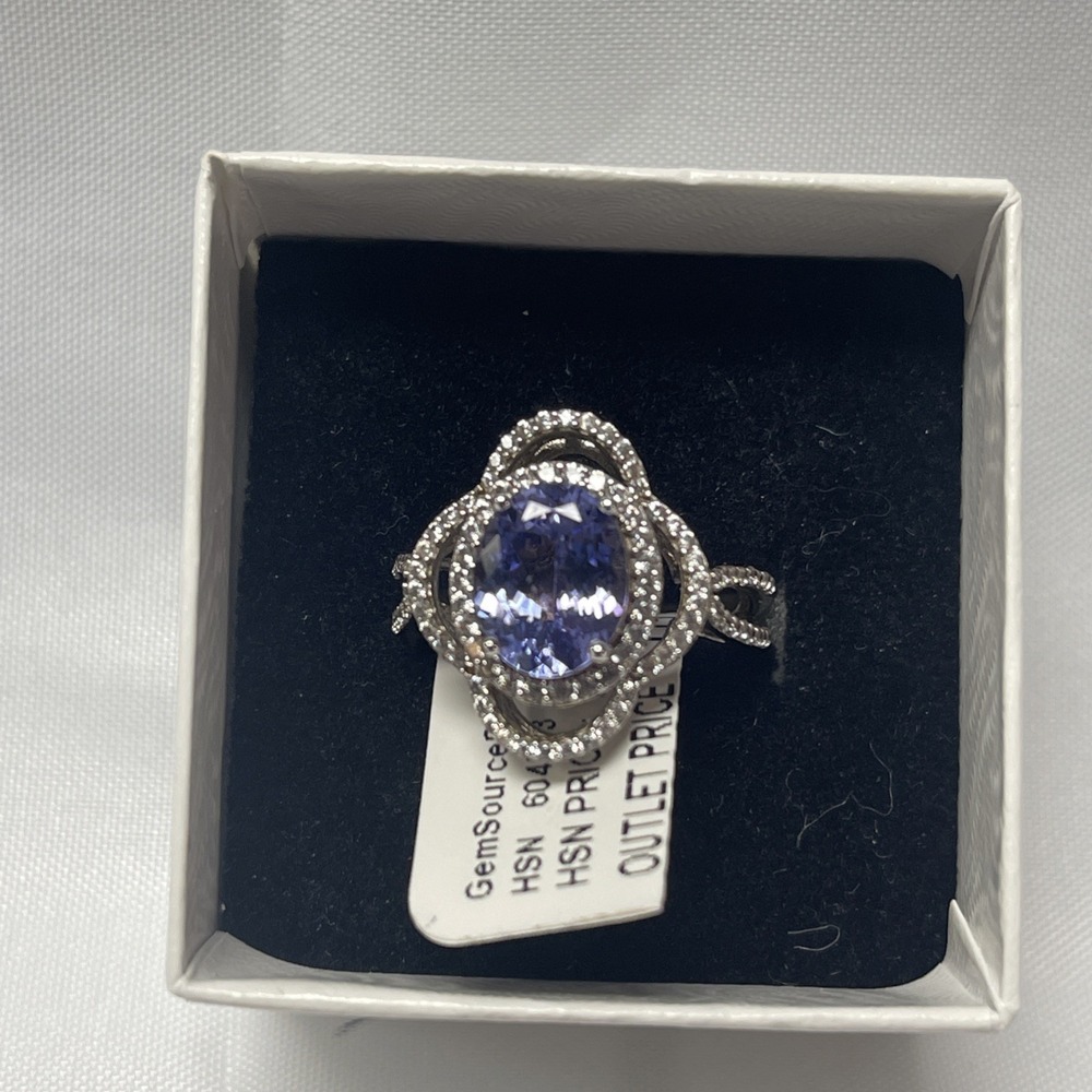 925 Sterling Silver Women's Tanzanite Ring Size 7 New Stunning